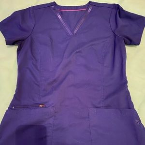 Purple label healing hand scrub top.